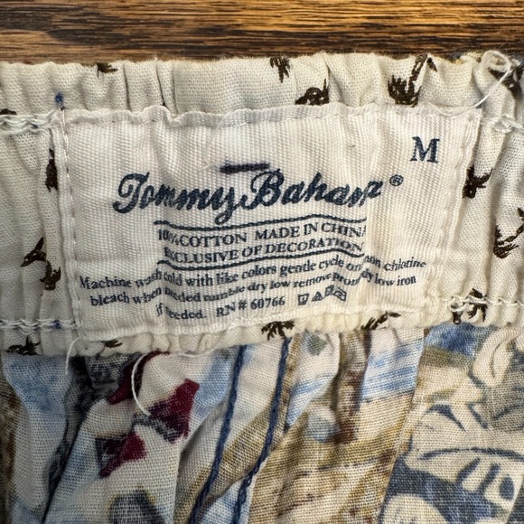 Tommy Bahama Santa Christmas Pajama Lounge Medium Hawaiian Motorcycle Biker - Picture 5 of 7